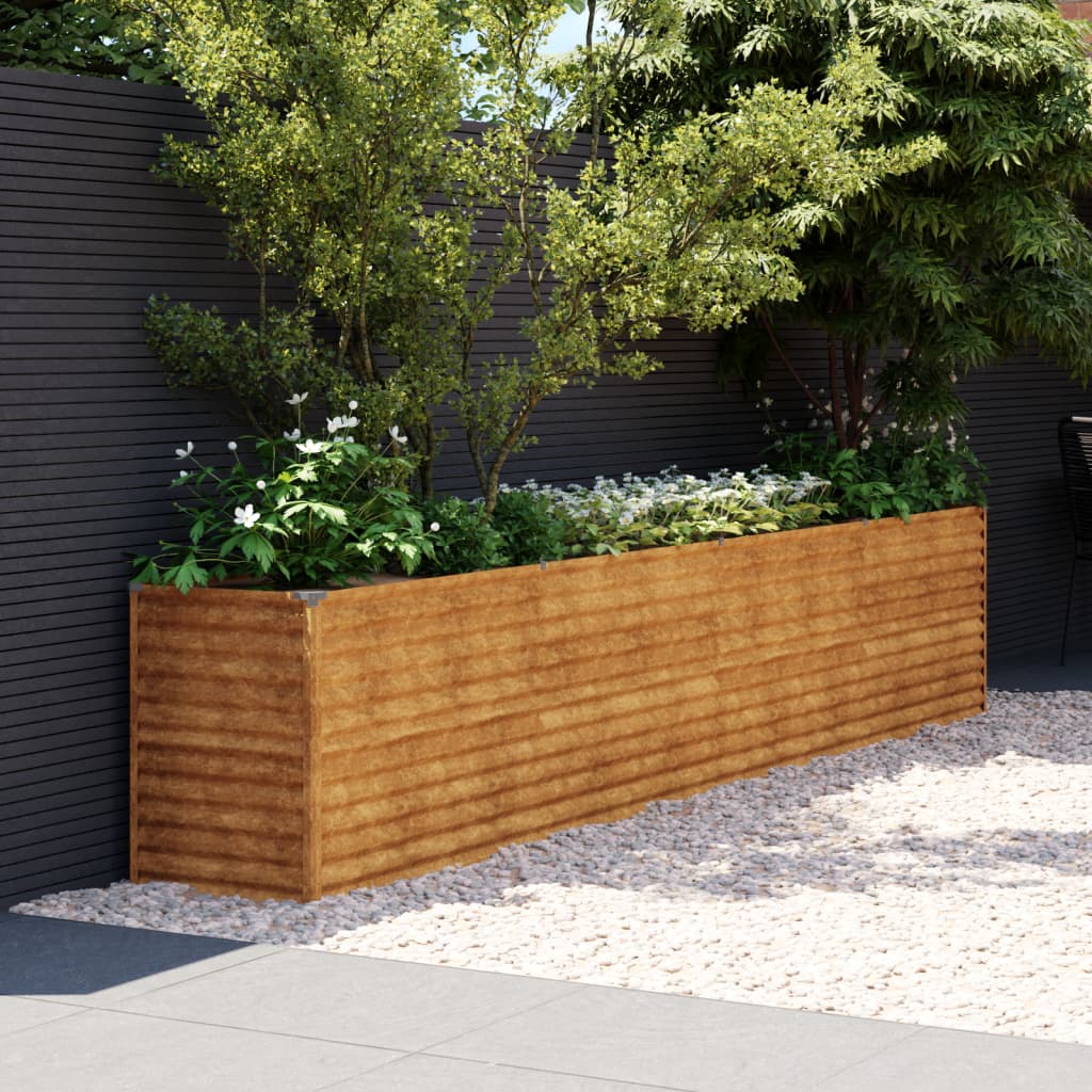 Vidaxl verhoogde tuinbak 385x50x69 cm cortenstaal