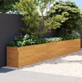 Vidaxl verhoogde tuinbak 578x50x69 cm cortenstaal
