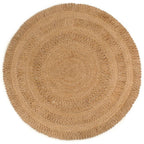 VidaXL Tapijt rond 180 cm gevlochten jute