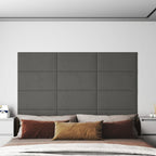 Vidaxl wandpanelen 12 st 2,16 m² 60x30 cm fluweel donkergrijs