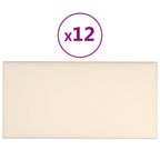 VidaXL Wandpanelen 12 st 2,16 m² 60x30 cm fluweel crèmekleurig
