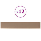 Vidaxl wandpanelen 12 st 1,62 m² 90x15 cm kunstleer cappuccinokleurig