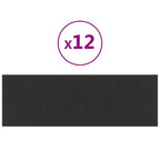 Vidaxl wandpanelen 12 st 3,24 m² 90x30 cm stof zwart