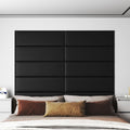 VidaXL Wandpanelen 12 st 3,24 m² 90x30 cm kunstleer zwart