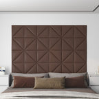 Vidaxl wandpanelen 12 st 0,54 m² 30x30 cm kunstleer bruin