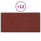 Vidaxl wandpanelen 12 st 0,54 m² 30x15 cm kunstleer wijnrood