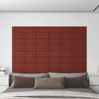 Vidaxl wandpanelen 12 st 0,54 m² 30x15 cm kunstleer wijnrood