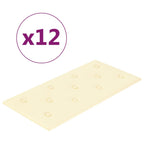 Vidaxl wandpanelen 12 st 2,16 m² 60x30 cm kunstleer crèmekleurig
