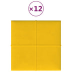 Vidaxl wandpanelen 12 st 1,08 m² 30x30 cm fluweel geel