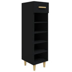 Vidaxl schoenenkast 30x35x105 cm bewerkt hout zwart