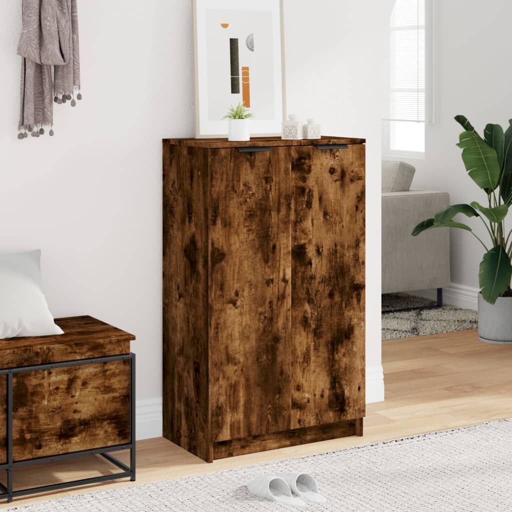VidaXL Schoenenkast 59x35x100 cm bewerkt hout gerookt eikenkleurig