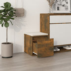 VidaXL Opbergbox met lade 40,5x40x40 cm bewerkt hout gerookt eiken
