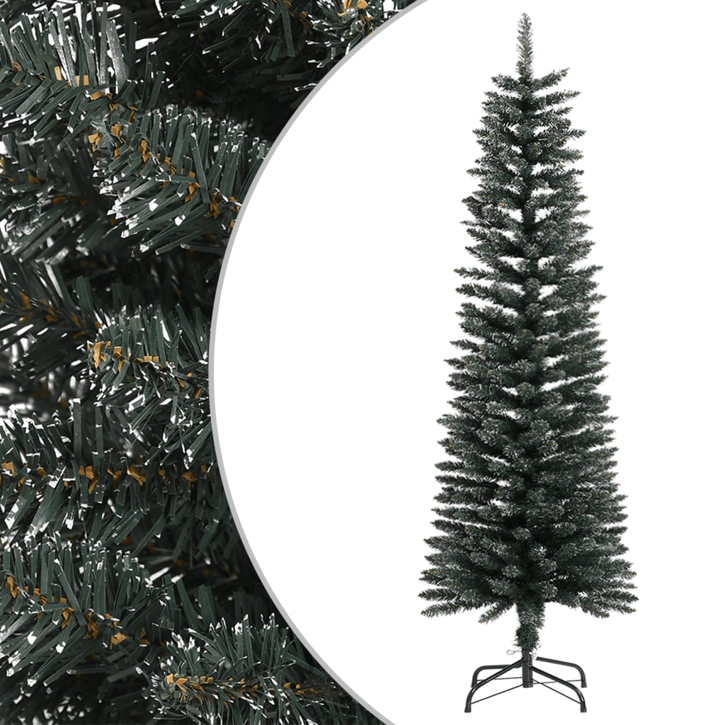 Vidaxl kunstkerstboom met standaard smal 150 cm pvc groen