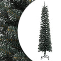 Vidaxl kunstkerstboom met standaard smal 210 cm pvc groen