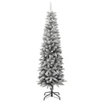 VidaXL Kunstkerstboom met sneeuw smal 180 cm PVC en PE