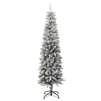 VidaXL Kunstkerstboom met sneeuw smal 210 cm PVC en PE