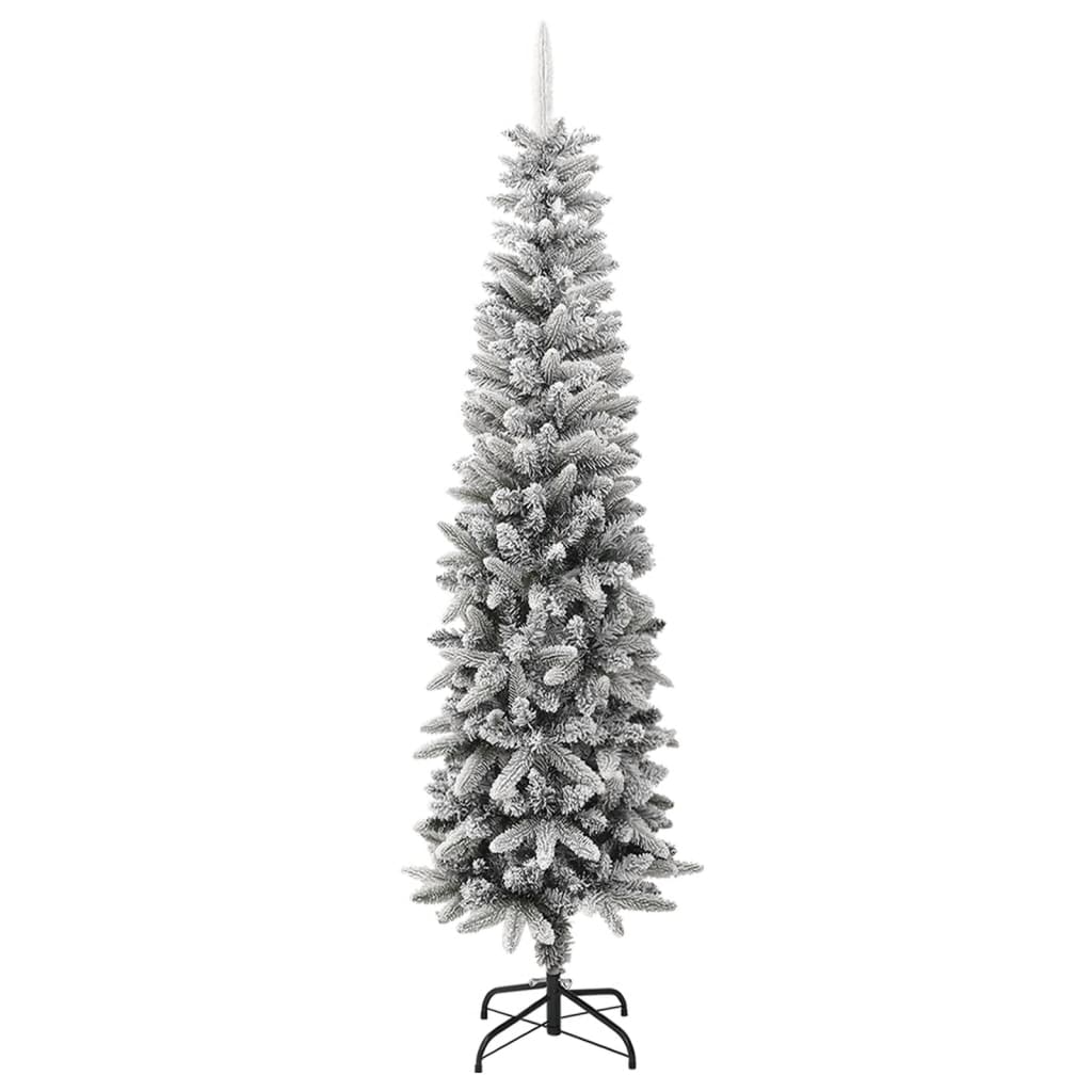 VidaXL Kunstkerstboom met sneeuw smal 240 cm PVC en PE