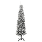 VidaXL Kunstkerstboom met sneeuw smal 240 cm PVC en PE