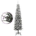 VidaXL Kunstkerstboom met sneeuw smal 240 cm PVC en PE