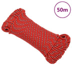 Vidaxl boottouw 5 mm 50 m polypropyleen rood