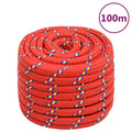 Vidaxl boottouw 20 mm 100 m polypropyleen rood