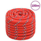 Vidaxl boottouw 20 mm 100 m polypropyleen rood