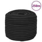 Vidaxl boottouw 12 mm 250 m polypropeen zwart