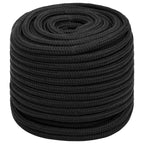 Vidaxl boottouw 16 mm 25 m polypropeen zwart