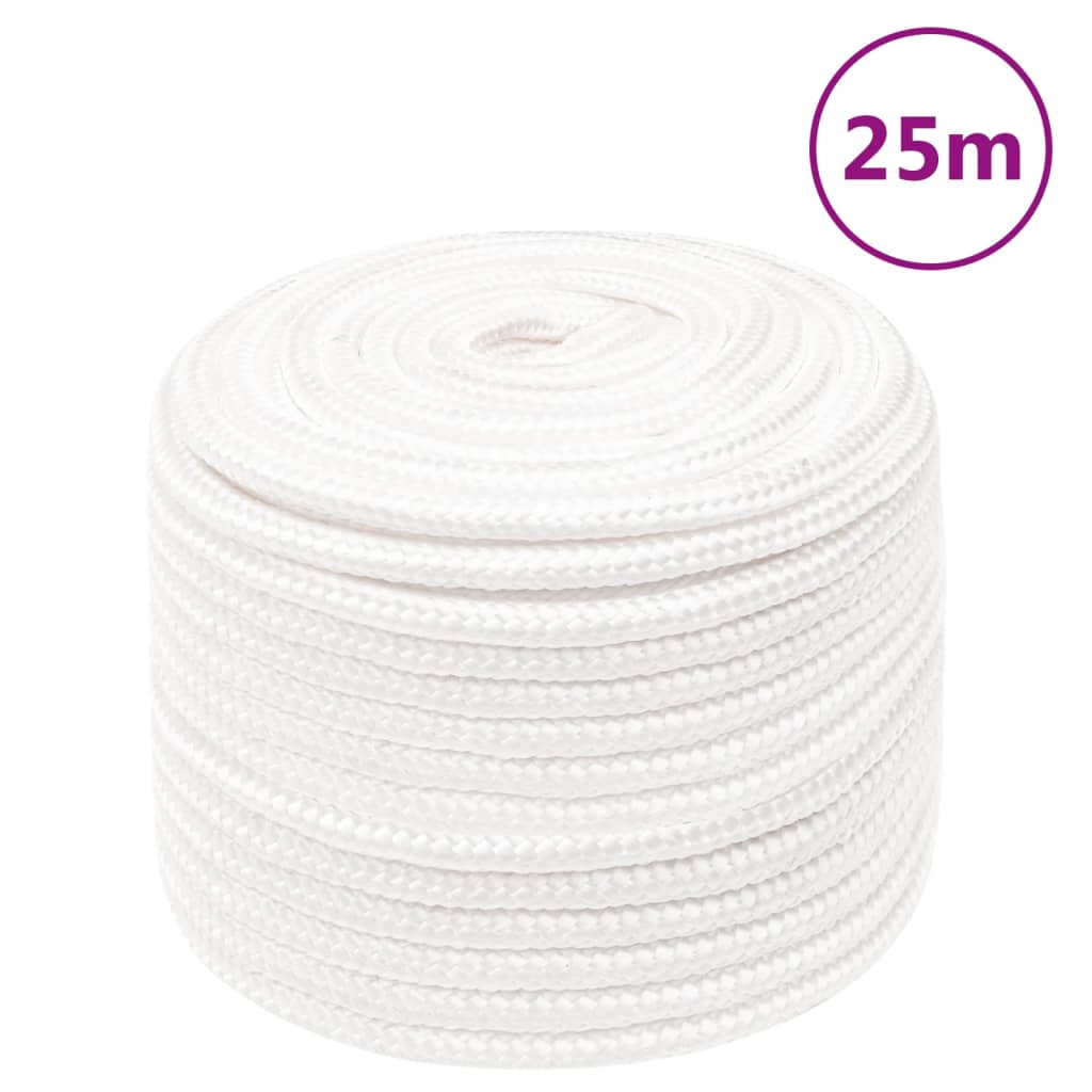 Vidaxl boottouw 12 mm 25 m polypropyleen volwit
