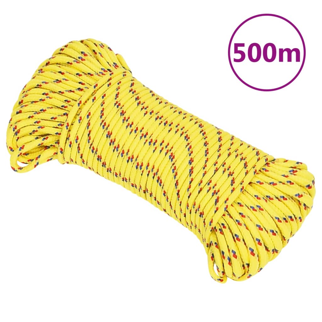 Vidaxl boottouw 5 mm 500 m polypropyleen geel