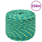 Vidaxl boottouw 12 mm 250 m polypropyleen groen