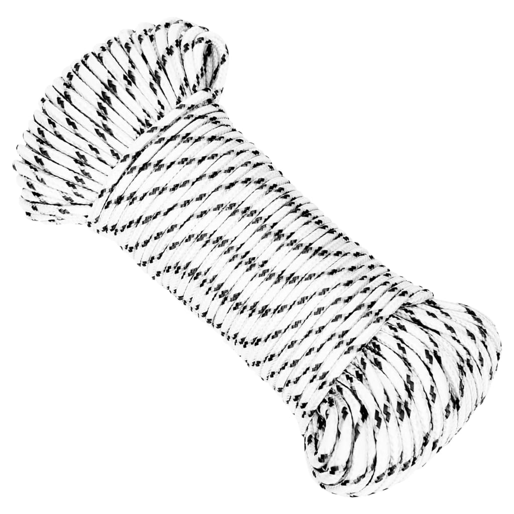 Vidaxl boottouw gevlochten 3 mm x 250 m polyester wit