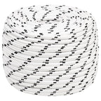 Vidaxl boottouw gevlochten 12 mmx25 m polyester wit