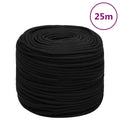 Vidaxl werktouw 6 mm 25 m polyester zwart