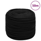 Vidaxl werktouw 10 mm 50 m polyester zwart