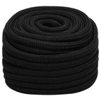 Vidaxl werktouw 25 mm 25 m polyester zwart
