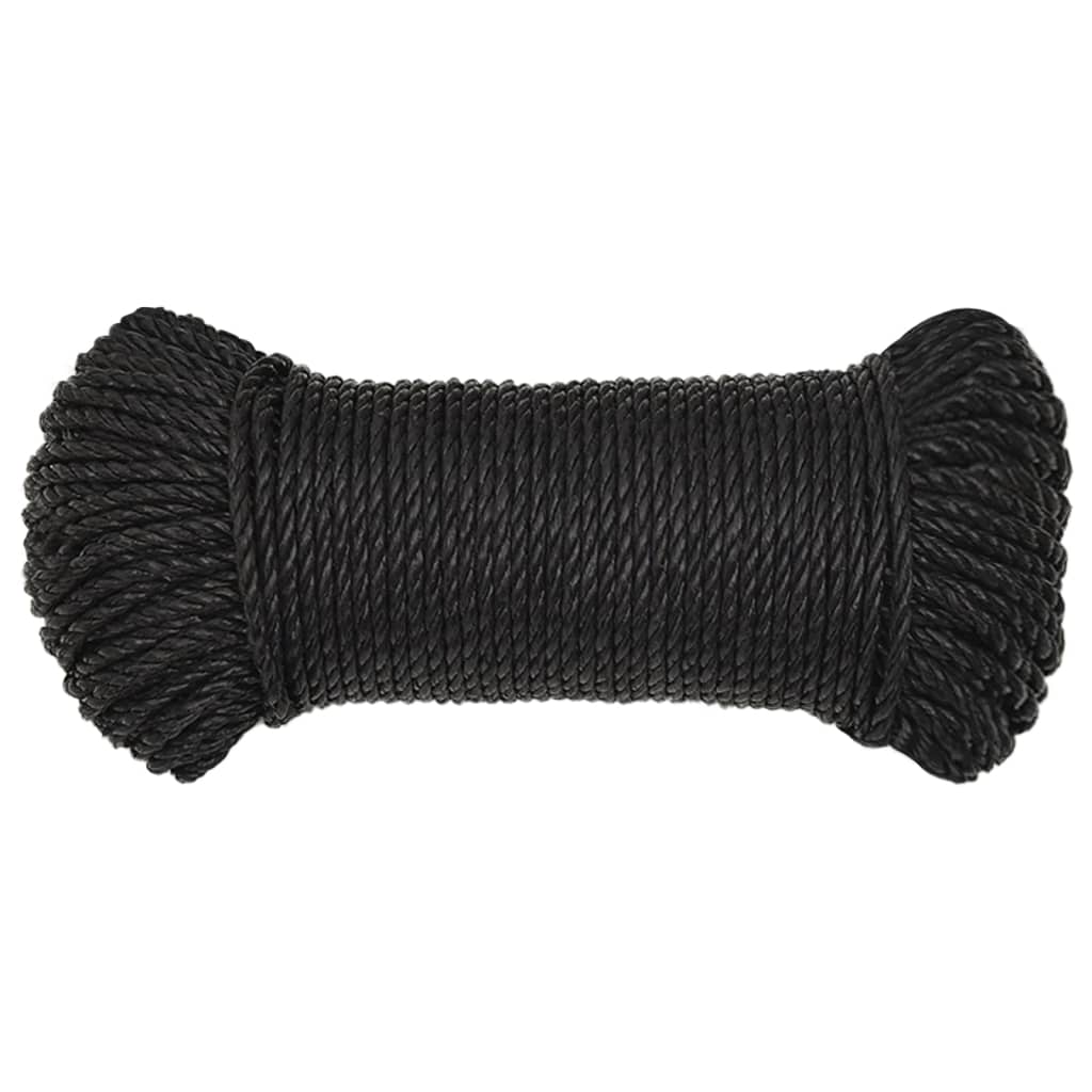 Vidaxl werktouw 6 mm 50 m polypropeen zwart