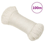 Vidaxl werktouw 6 mm 100 m polypropeen wit
