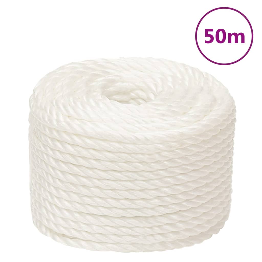 Vidaxl werktouw 10 mm 50 m polypropeen wit