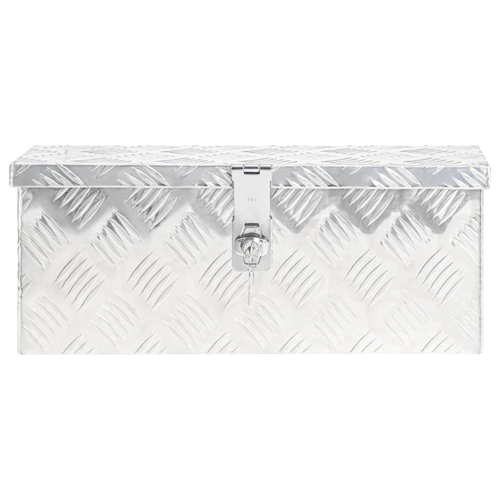 Vidaxl opbergbox 50x15x20,5 cm aluminium zilverkleurig
