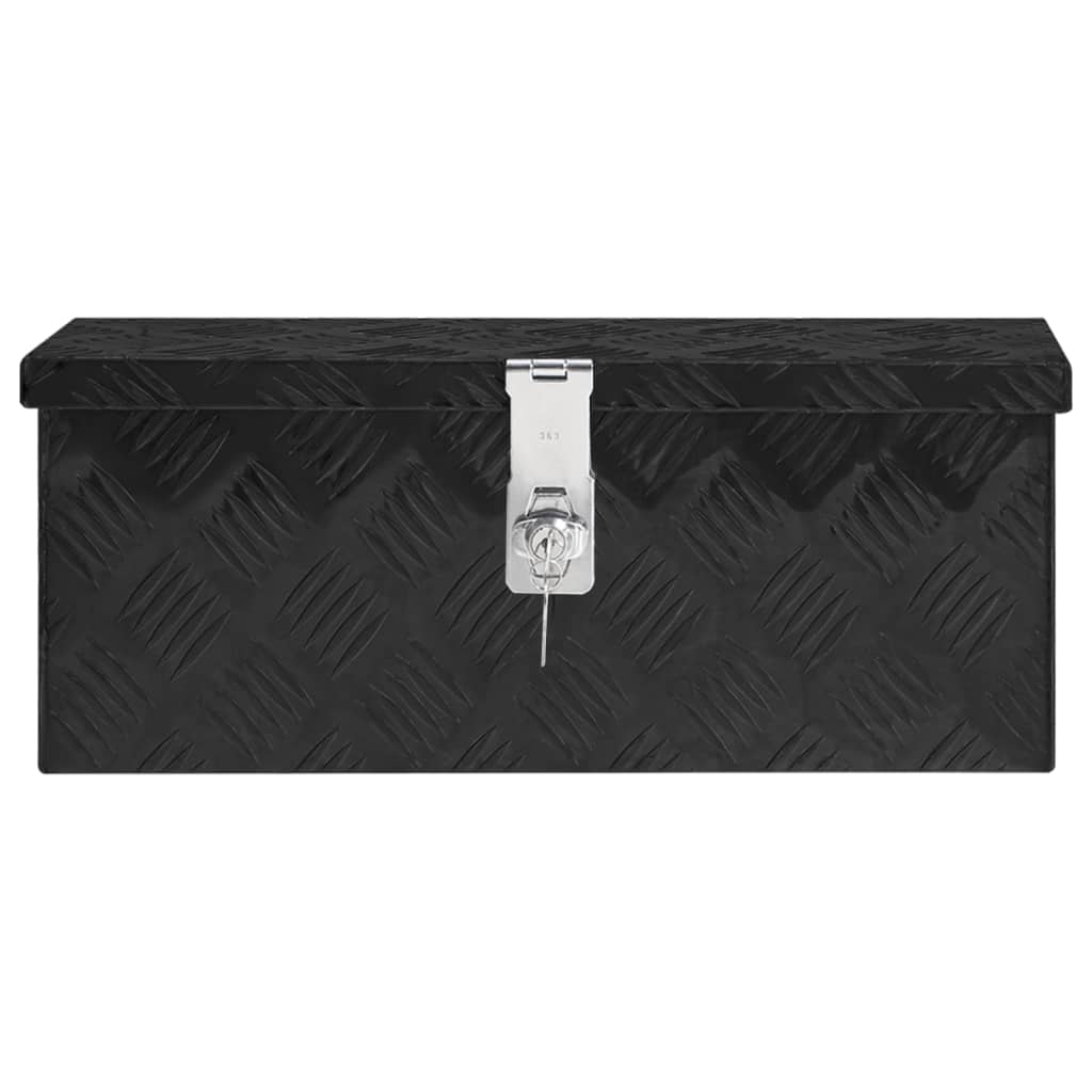 Vidaxl opbergbox 50x15x20,5 cm aluminium zwart