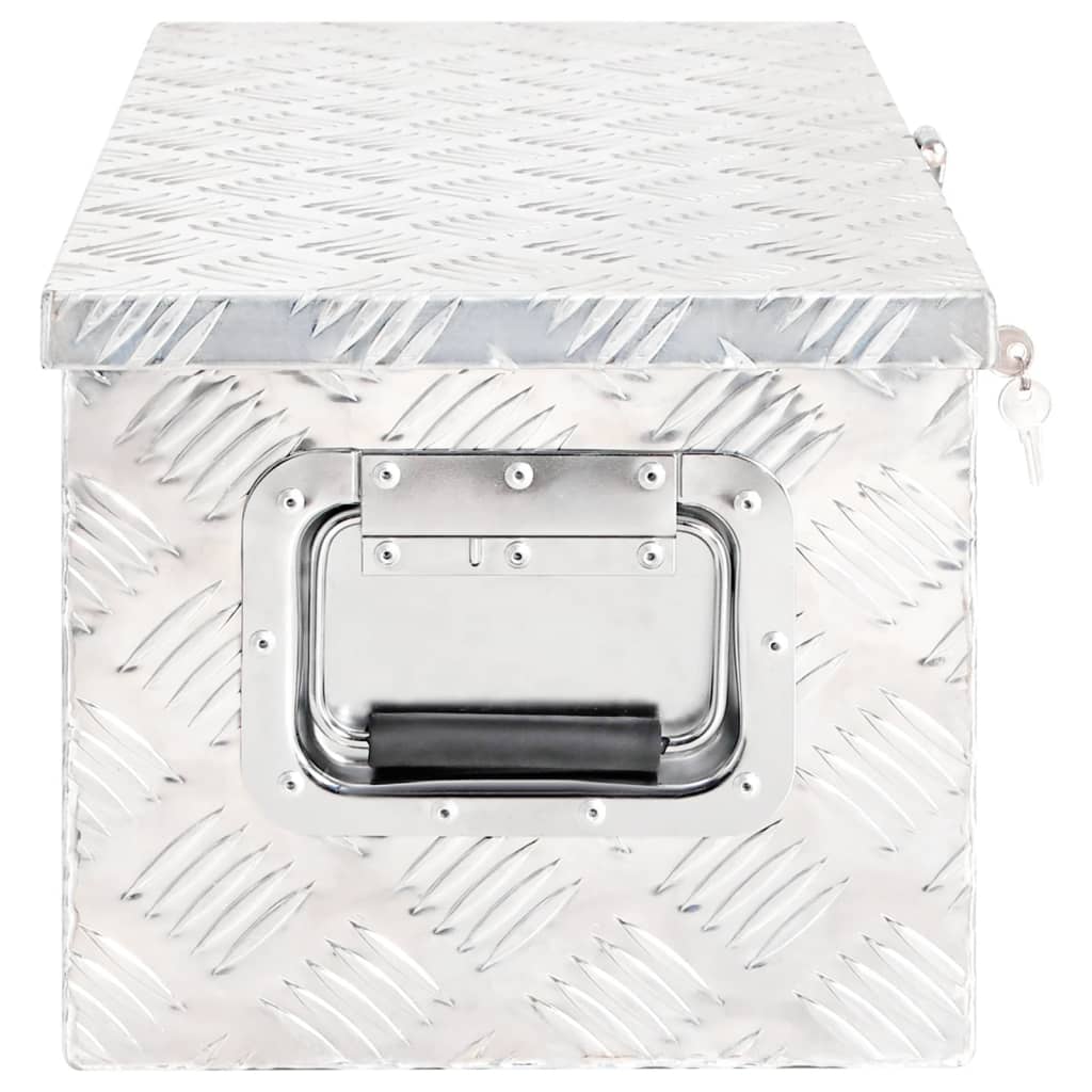 Vidaxl opbergbox 70x31x27 cm aluminium zilverkleurig