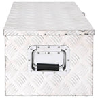 Vidaxl opbergbox 80x39x30 cm aluminium zilverkleurig