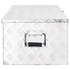 Vidaxl opbergbox 90x47x33,5 cm aluminium zilverkleurig