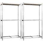 Vidaxl bandenrekken 2-laags 2 st 110x40x180 cm staal zilverkleurig