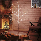 Vidaxl berkenboom led 48 led's warmwit 120 cm wit