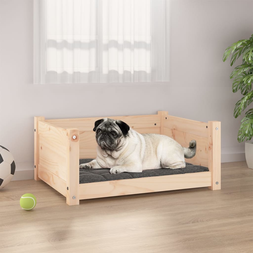 Vidaxl hondenbed 65,5x50,5x28 cm massief grenenhout