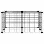 Vidaxl huisdierkooi met 8 panelen, zwart, 35x35 cm, staal