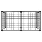 Vidaxl huisdierkooi met 8 panelen, zwart, 35x35 cm, staal