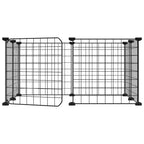 Vidaxl huisdierkooi met 8 panelen en deur, zwart 35x35 cm staal